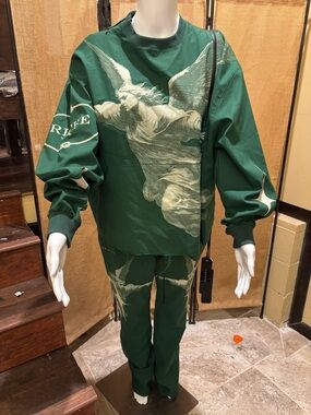 VIERICHE set 2 pieces green reversible pants  zipers on jacket and pants